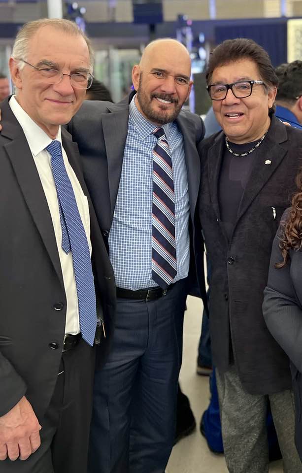 Gonzalo Curiel, Roberto Cantoral y Edmundo Monroy en el Dia del Compositor en la SACM
